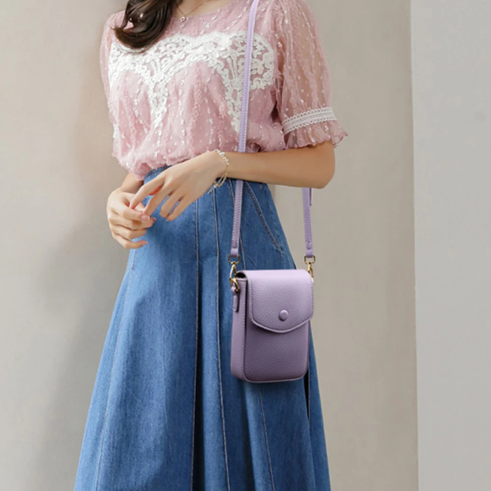 Solid Color Mini Women Bags Mobile Phone Bag er High Quality Leather Ladies Shoulder Bag Women Crossbody Bags 250314