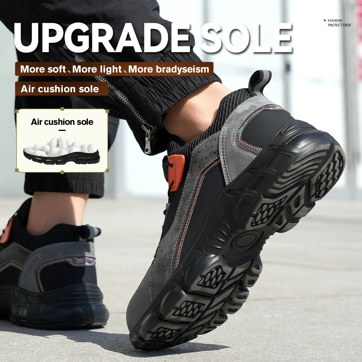 Anti-smash Anti-puncture Protective Shoes Steel Toe Boots Rotating Buttons Safety Shoes Men Waterproof Work Boots for Men 250317