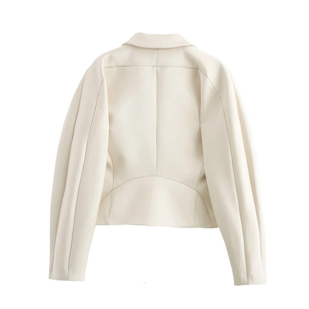 UNIZERA solid color waist cut short silk texture set suitable for autumn and winter one button long sleeved womens jacket 250314