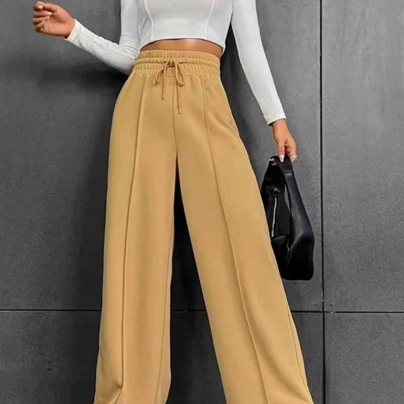 autumn womens sports pants straight and loose fit suitable for sanitary pants wide leg pants outdoor dance casual pants 250314