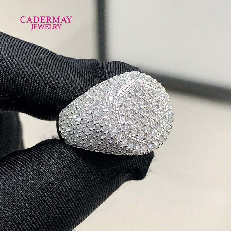 Hiphop Jewelry 925 Silver VVS Moissanite Ring Custom Made Iced Out Round Shape Moissanite Championship Ring Pinky Ring Men