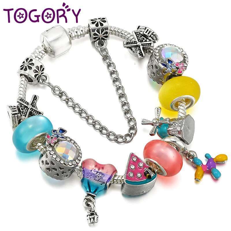 Romantic Travel Seriess Charm Bracelet Windmill Watermelon Beads Bracelet For Women Jewelry Gift Wholesale Dropshipping