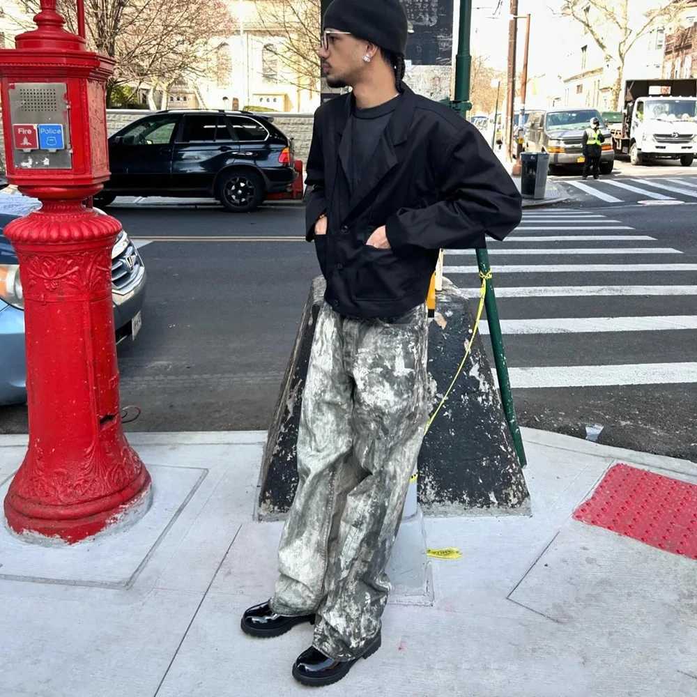 Frog Drift American Style Best Quality Retro Jeans Casual Hip Hop Loose Oversized Pants Mens TrousersT250319