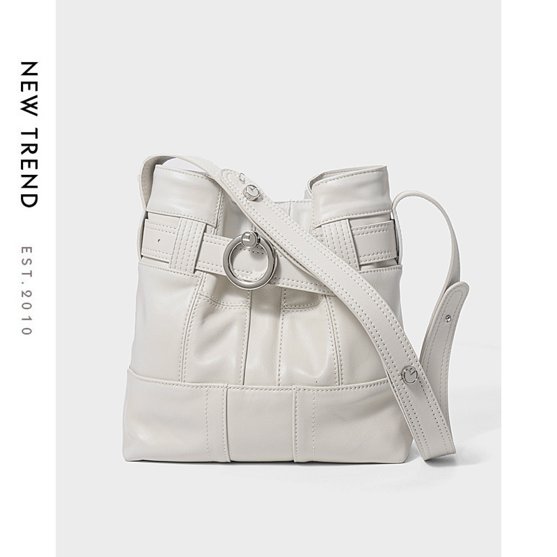 Bag Korean Lazy Style New Niche Design Single Shoulder Underarm Leather Diagonal Cross Bucket Bag Shoulder Bags