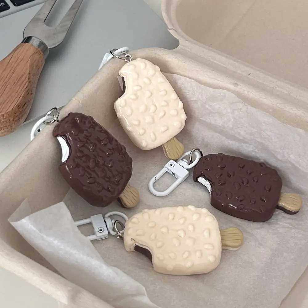 Pendant Chocolate Ice Cream Keychain Jewelry Accessories Charm Simulation Food Keychain Car KeychainXJ250319