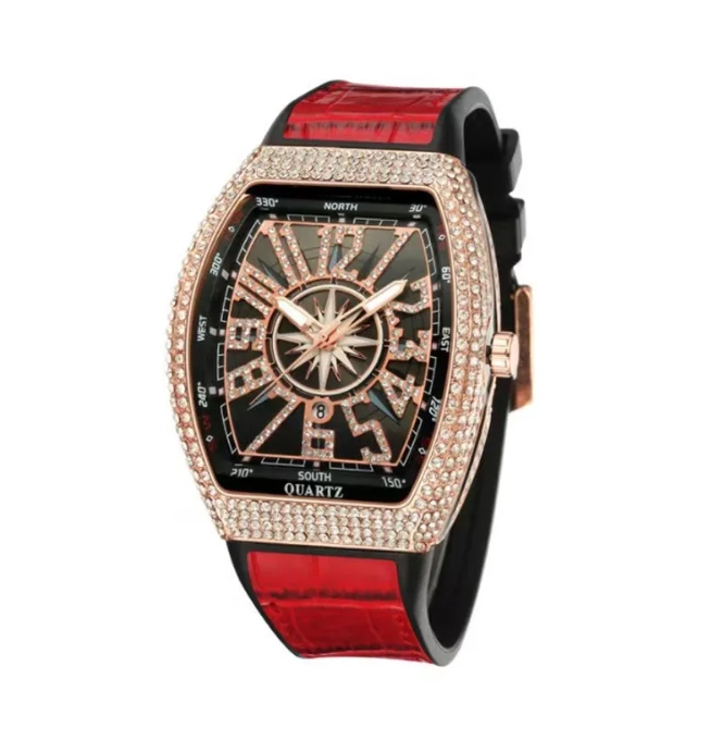 MULLER Mens watches Tester high-grade Customize Iced Out VVS Moissanite Dial Hip-Hop Great quality life waterproof 30m diamond rhinestone quartz Watches