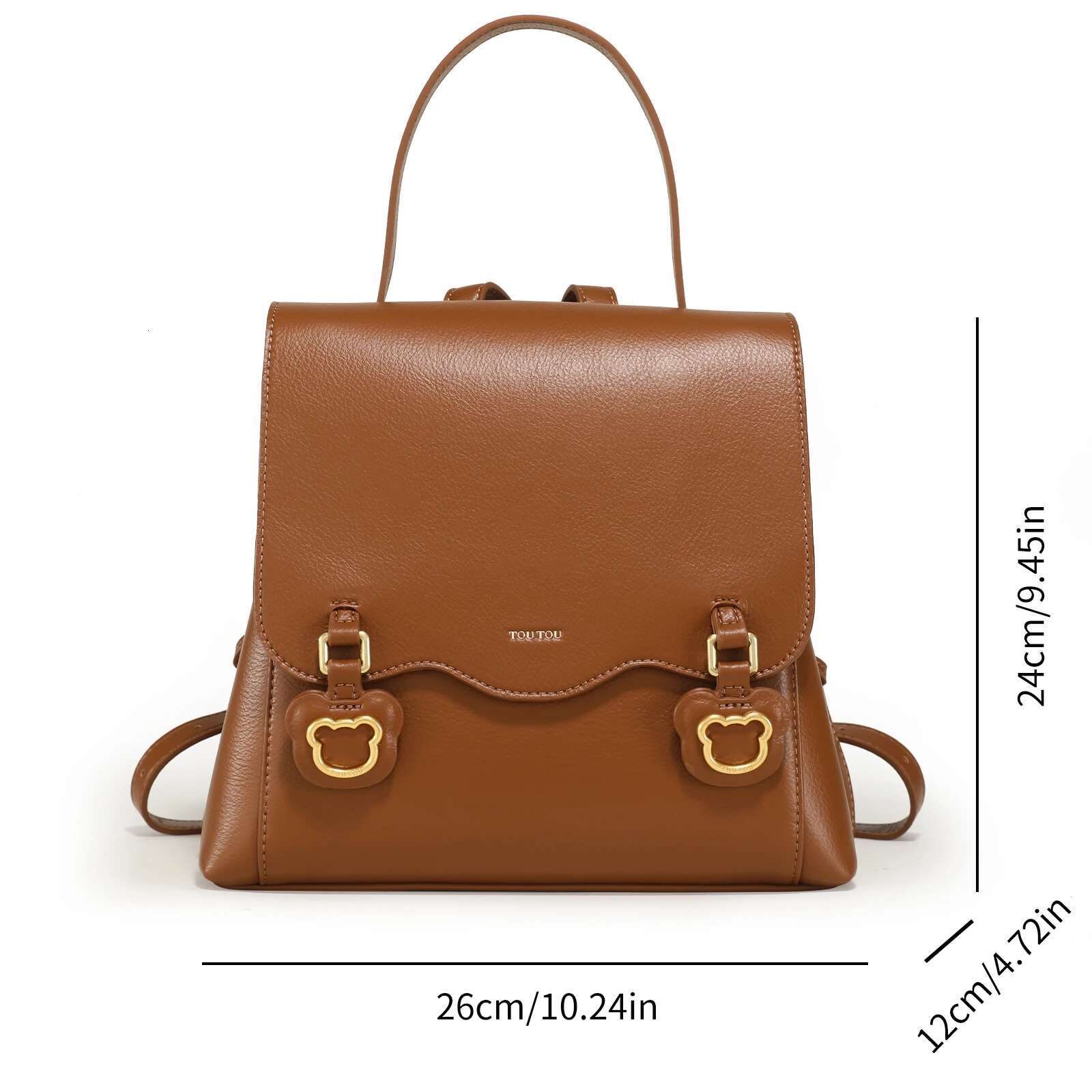 TOUTOU Fashionable And Versatile Backpack Spacious Minimalist Double Shoulder Bag With Lovely Bear For School, Work, Daily Use