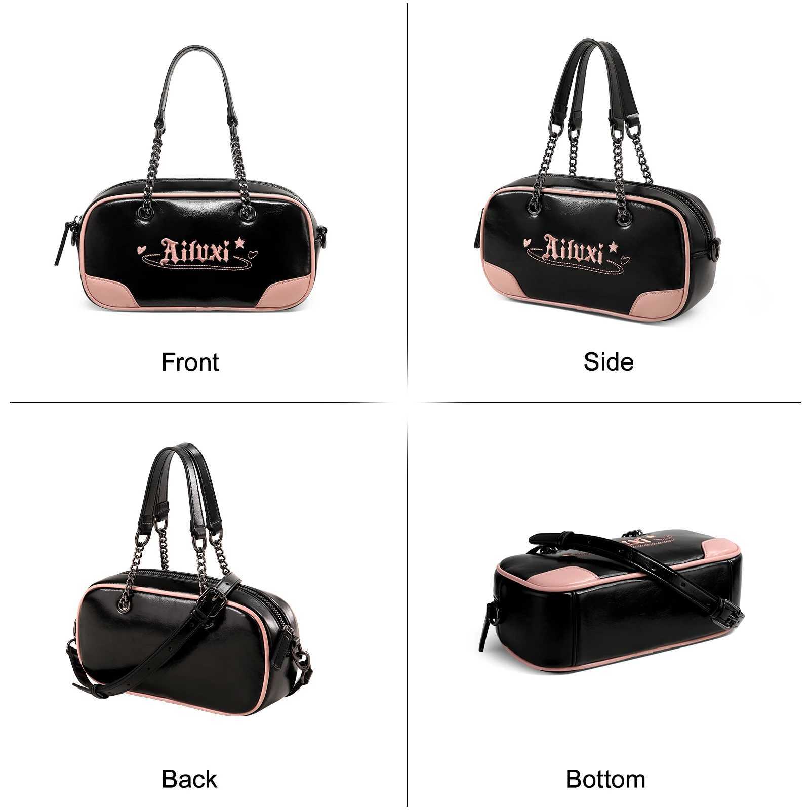 AILUXI New Original Design Boston Bag Luxury Replica Bowling Bag Textured Leather High-Quality Premium Handbag Y250319