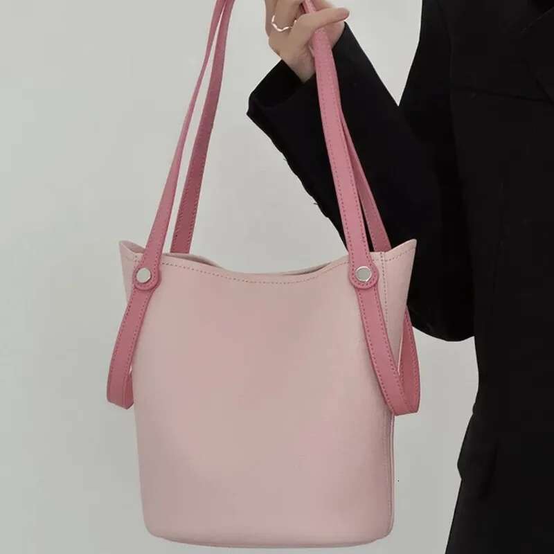 Women Shopping Basket Large Capacity Bucket New Contrast Color Tote Bag Commuter Fashion Shoulder Crossbody Bags Handbag