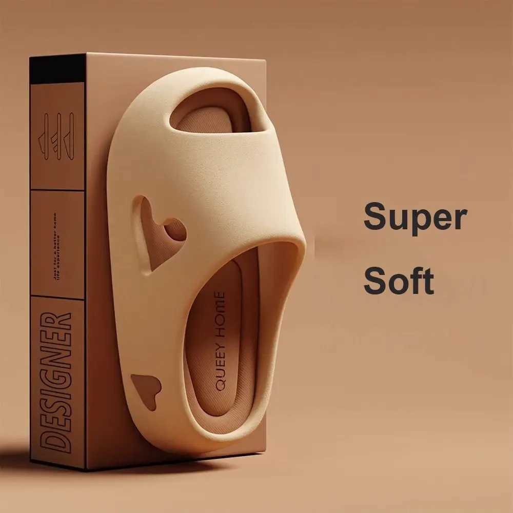 2024 Fi Wens Slippers Sandals Beach Slide Solid Color N-Slip Thick Shower Shoes Suitable for Summer Outing Y250320