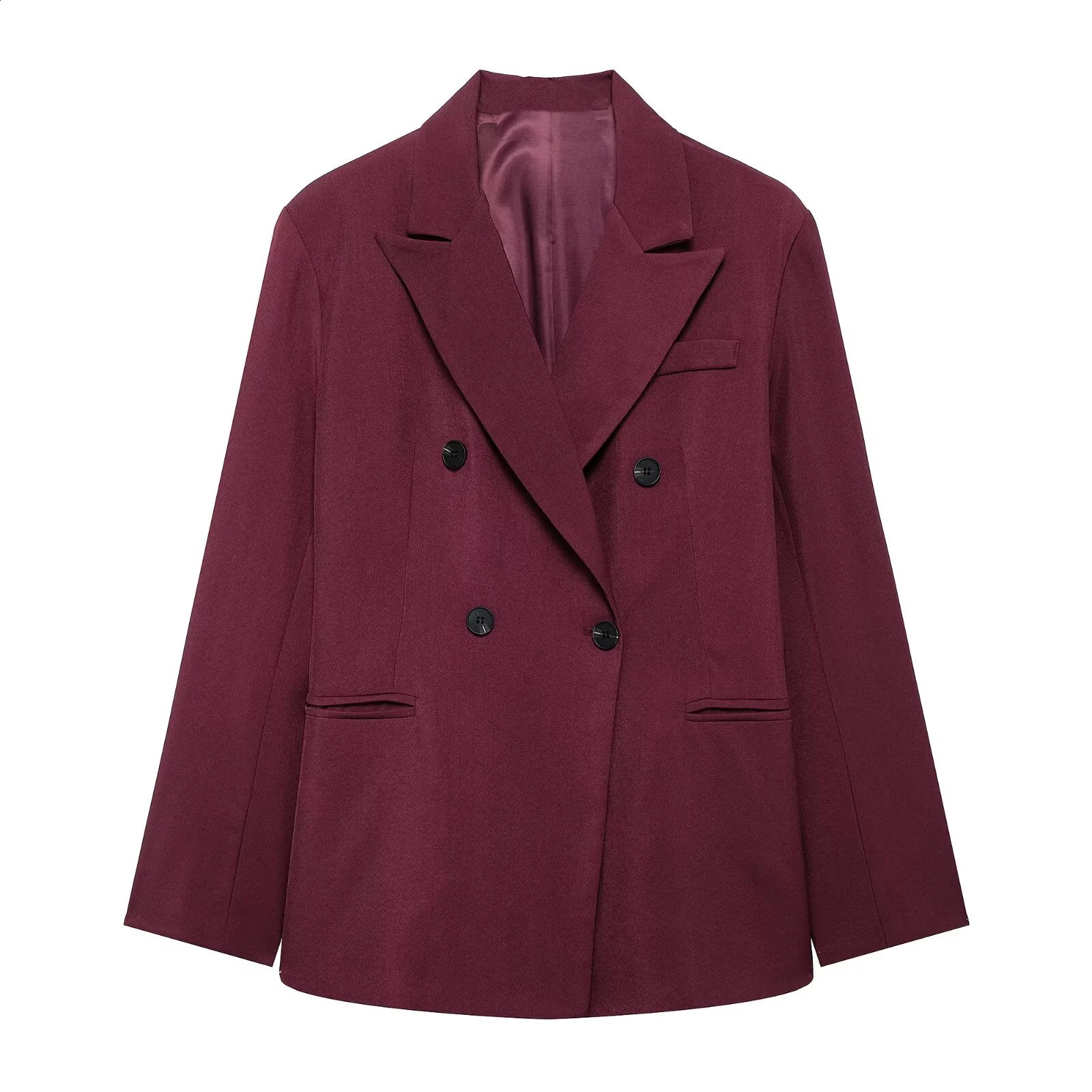 UNIZERA womens suit set Ankora red double breasted jacket high waisted pants autumn 250319