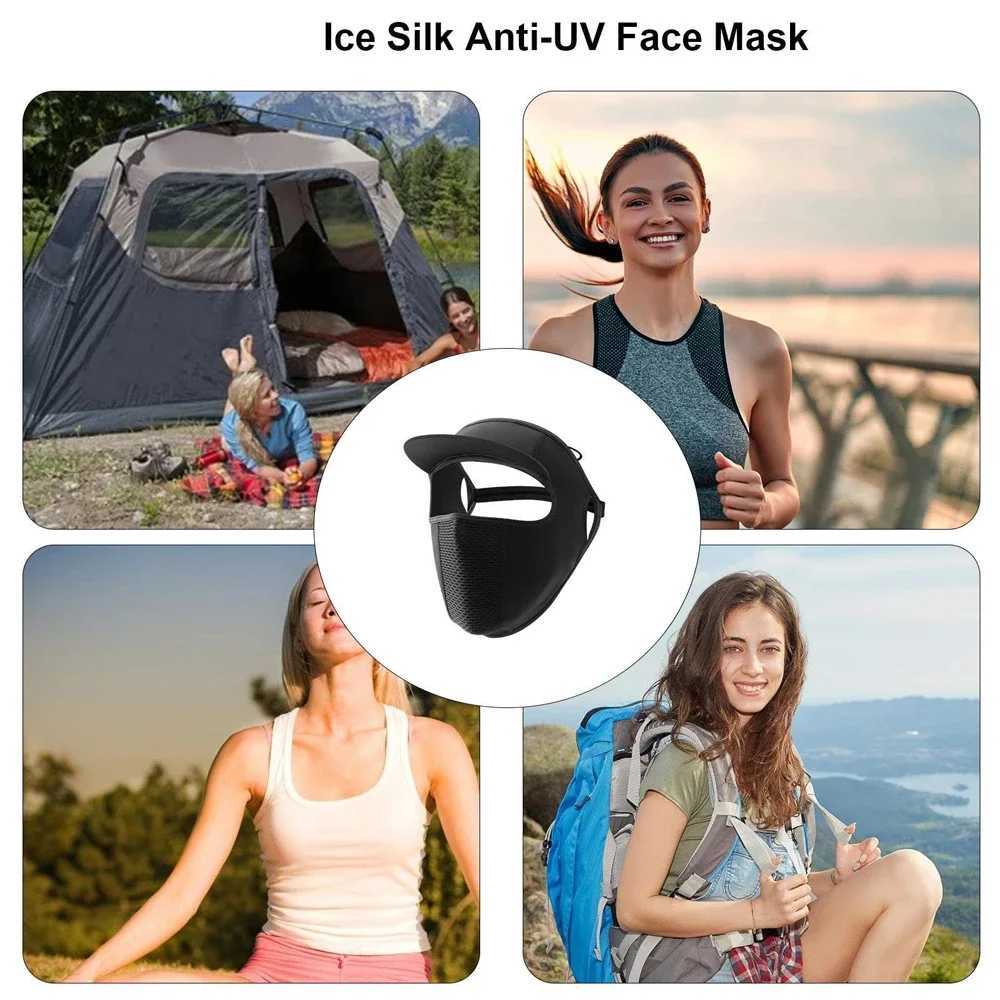 1Pcs Silk Full Face Cover Sunscreen Face Veil UV Protection Sun Shield Face Cover for Women Girls Summer Hat Cycling Travel W250320