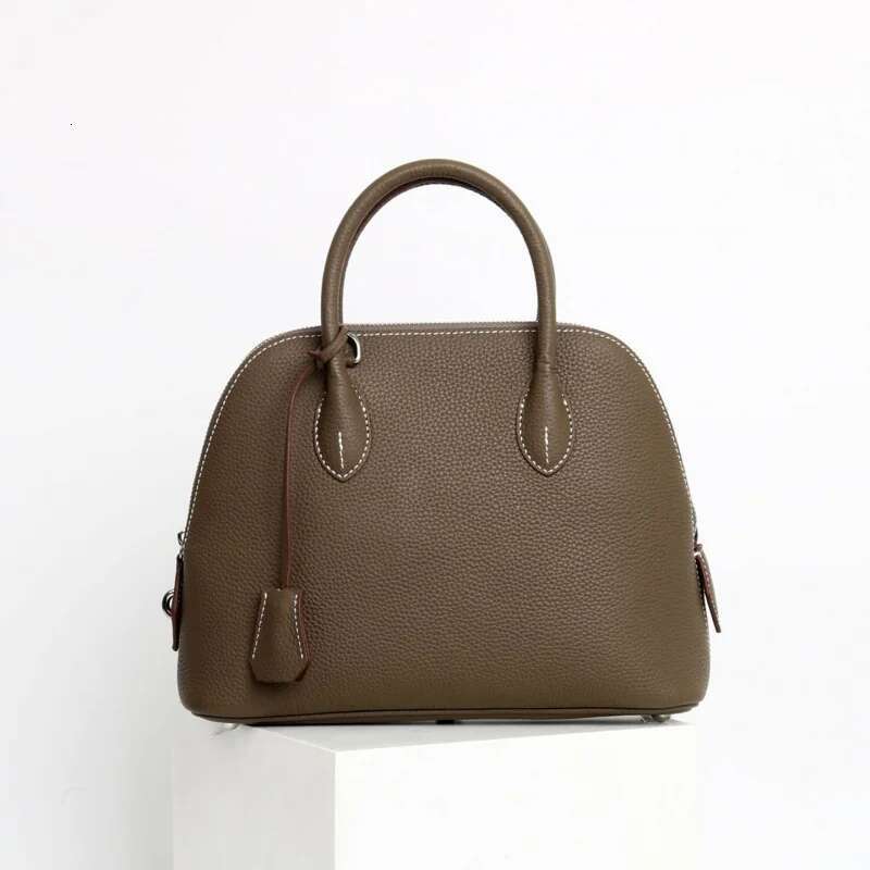 High Quality Top Layer Design Shell Bag With Lock Cowhide Handbag Fashion Mini Crossbody Bowg Women's Elegant Bags