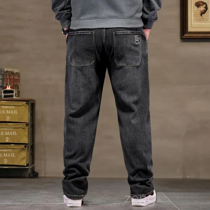 2025 S Fashion Designer Men S Jeans Plus Size Men Loose Straight Autumn Man High Elasticity Father Trousers For XL XL XL XL