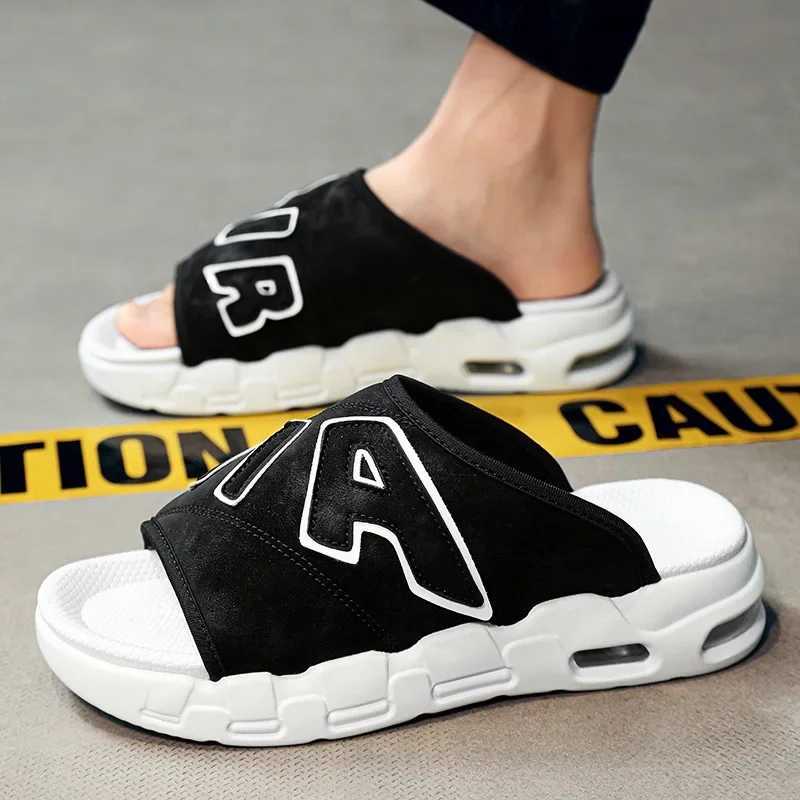 Plus Sizepu Air Cushi Mens Slippers Summer New Korean Casual Customized Fashion Beach Wear Y250320