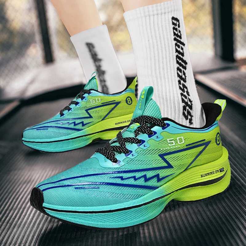 New Mens Sneakers Racing Carbon Plate Sports Running Shoes Light Anti-Slip Professional Track Field Training Shoes Tennis Shoes Y250320