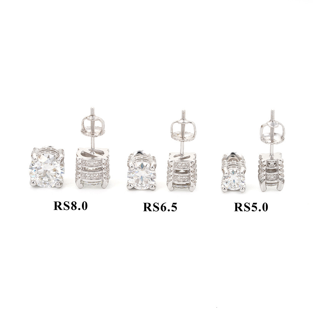 Hiphop 1-4ct D Color Moissanite Screwback Earrings 14k Gold Plated 925 Sterling Silver Iced Diamond Ear Studs Pass Tester Gift