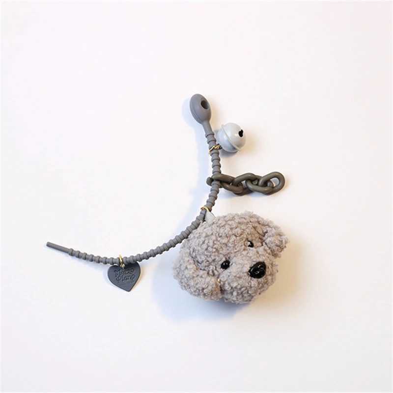 Cute plush teddy dog pendant keychain suitable for women girls car keychains pocket charm DIY accessories couple giftsXJ250319