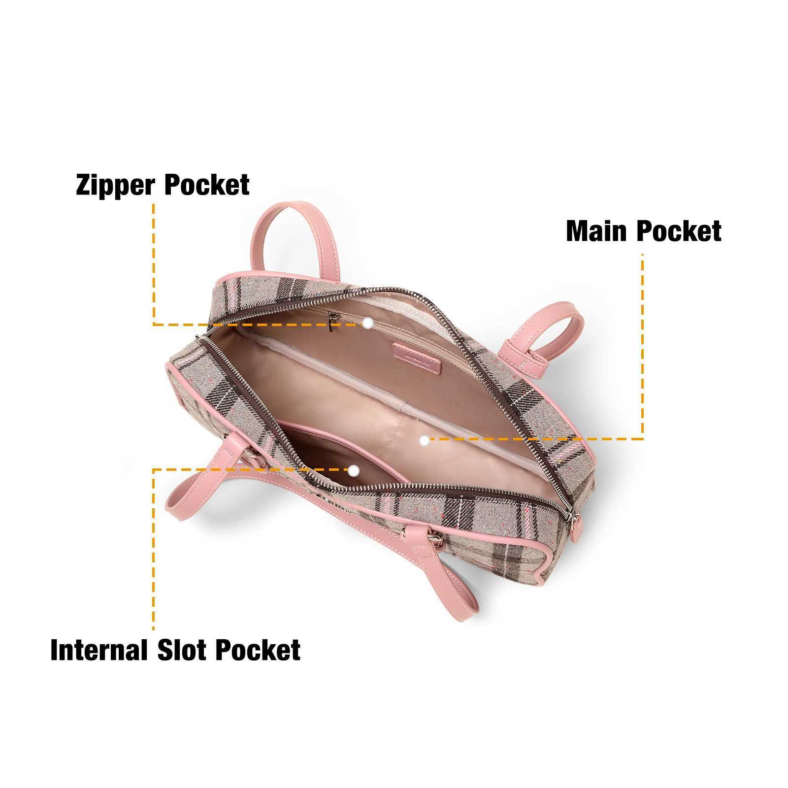 AILUXI Plaid Wool Underarm Bowling Bag Cute heart-shaped printed handbag Daily commuting fitness bag Christmas Halloween gift Y250319