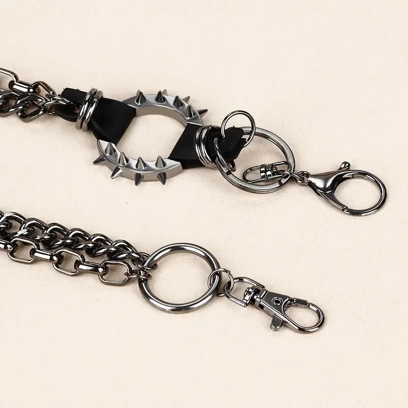 Punk Waist Chains Rock Hip Hop Spiked Pant Trouser Chain Pendant Retro Cool Metal Punk Rock Belts Apparel Handbag Decoration 250320