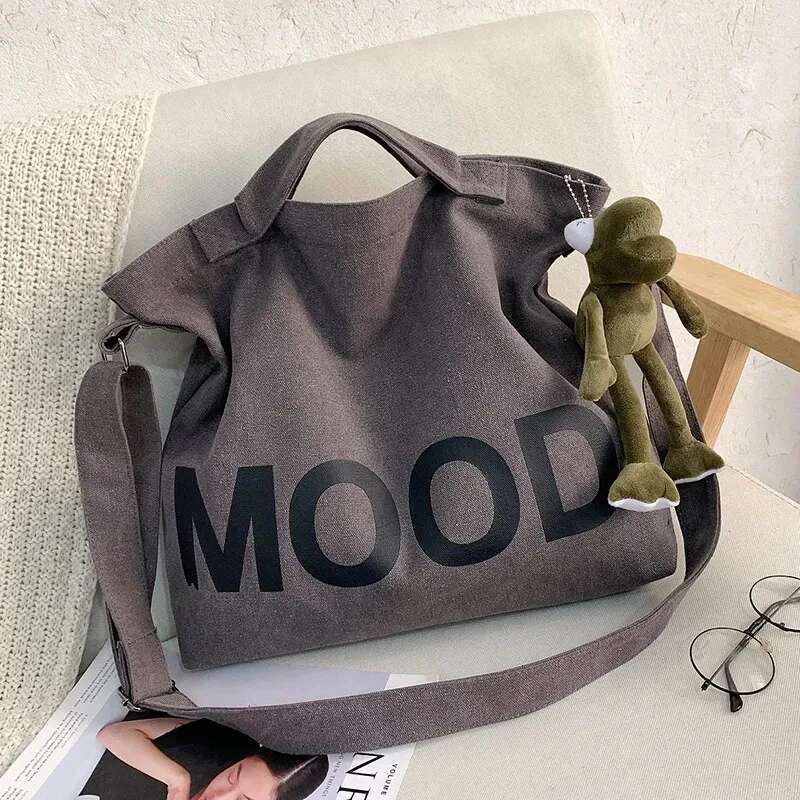 Top Canvas Bag Youth Men Shoulder Large Capacity Hand Letter Printed Crossbody For Women Students School Bags