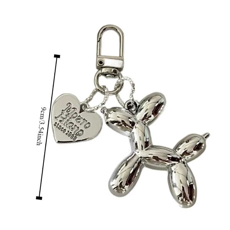 Heart shaped puppy keychain colorful acrylic balloon acrylic dog keychain cute Y2K dog balloon keychain hanging accessoriesXJ250319