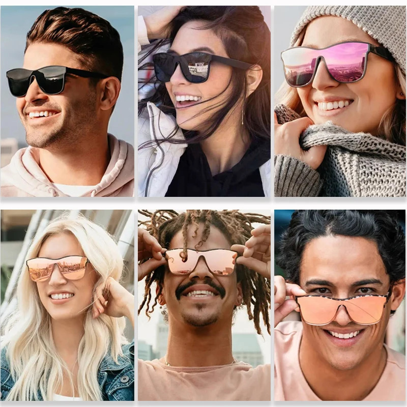 Square Polarized Sunglasses Men Women Fashion Square Male Sun Glasses Stylish One-piece Lens Driving Vacation Shades UV400 250320