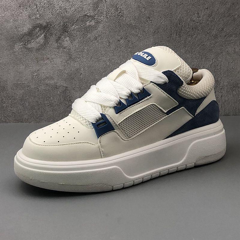 Small white shoes summer new breathable mesh cloth thick sole increase sports casual board shoes for men