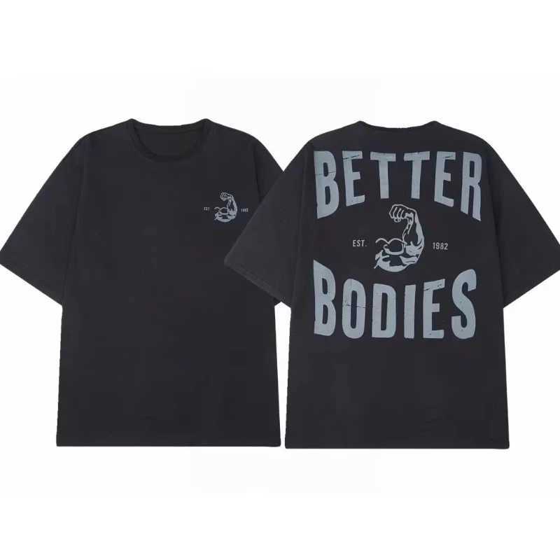 GASP Fitness Muscle Mens Loose Large Sports T-shirt Fitness Short Sleeve Summer Top Leisure Training ClothingT250319