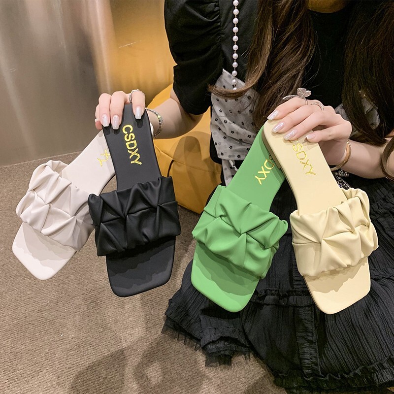 Internet Celebrity Women's Slippers Designersandal Fashion Single Breasted Flat Bottom Home Shoes 2025 New Large Outdoor Leisure Beach Women'