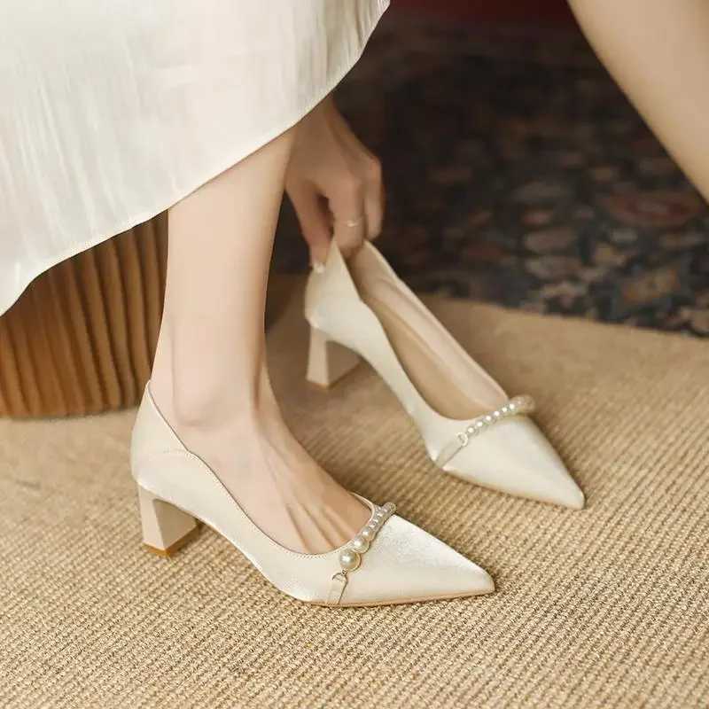 Wen 2024 Red High H Womens Summer High Heels Sexy Pump Bridal Pearl Wedding Shoes Heeled Beau Today Last A E Y250319