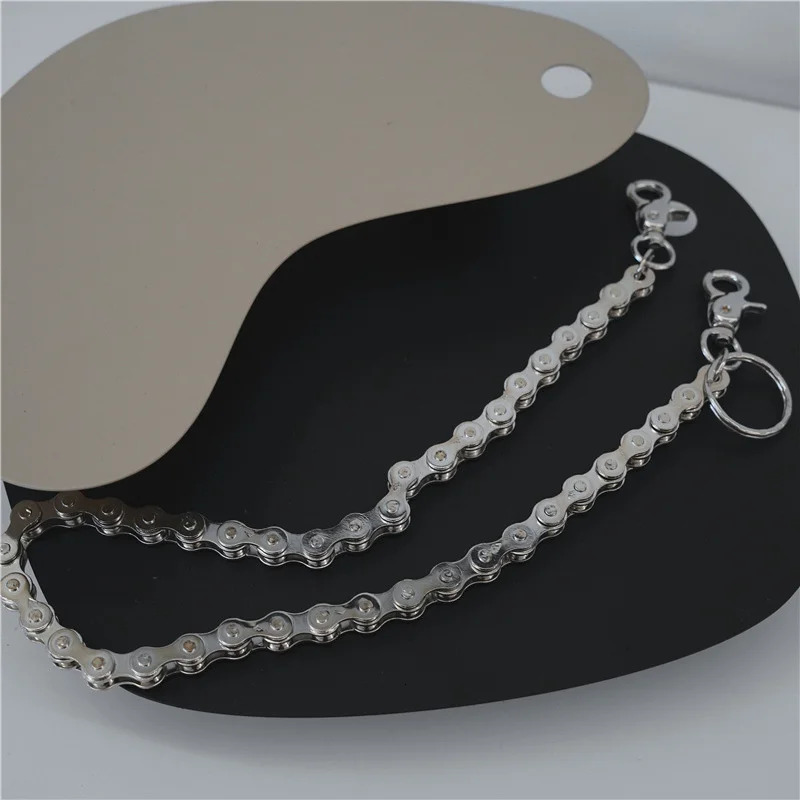 Punk Rock Unique Metal Minimalist Bicycle Chain Keychains for Men Women Trendy Hip Hop Waist Pants Chain Jeans Skirt Jewelry 250320
