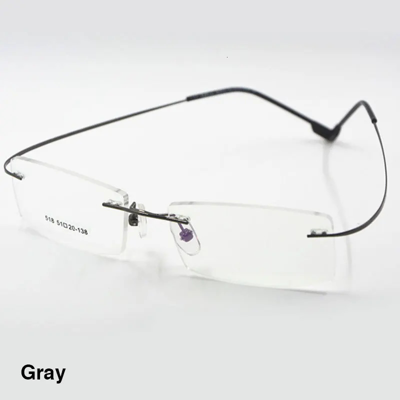 Reven Jate Flexible Alloy Rimless Eyeglasses Frame for Optical Prescription Glasses Eyewear for Women and Men 250228