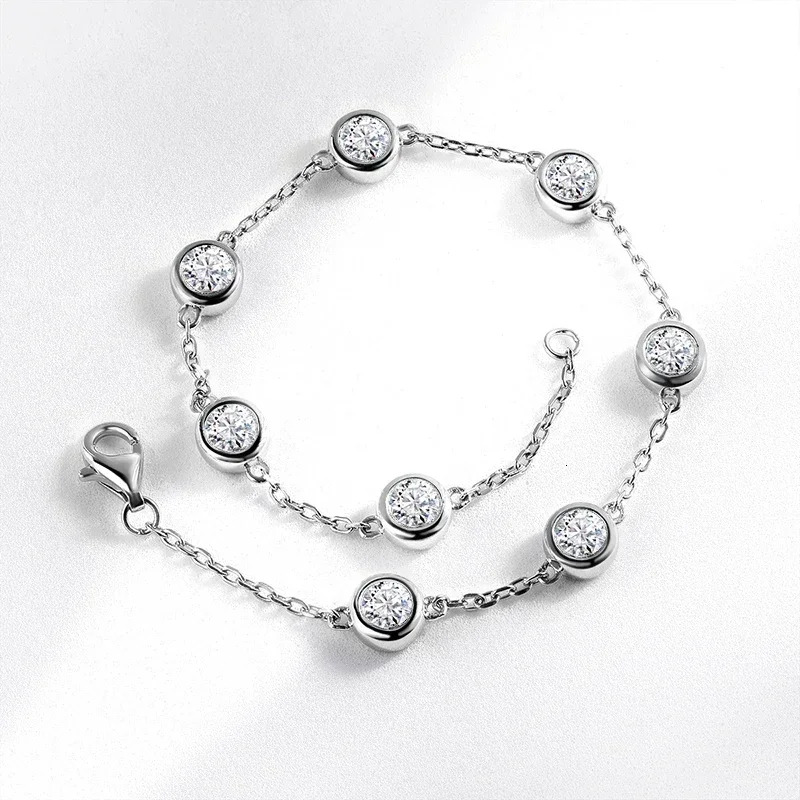 FEOBUR 3cttw 4mm Bubble Moissanite Necklace for Women S925 Sterling Silver Overlay Style Neck Chains Full Diamond Choker Jewelry