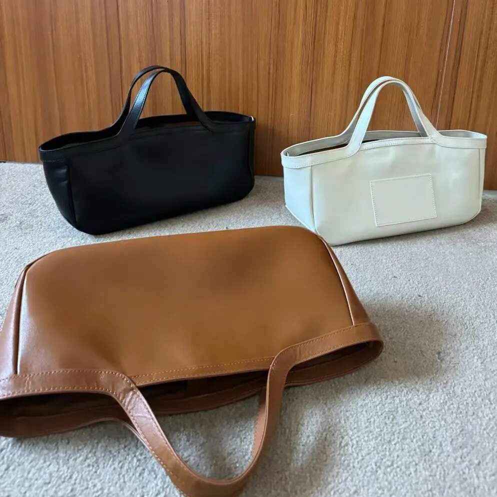 FIRMRANCH Retro Photosensitive Smooth Cowhide Horizontal Version Square Women's Handbag Tote Diagonal Cross Bag Large Capacity