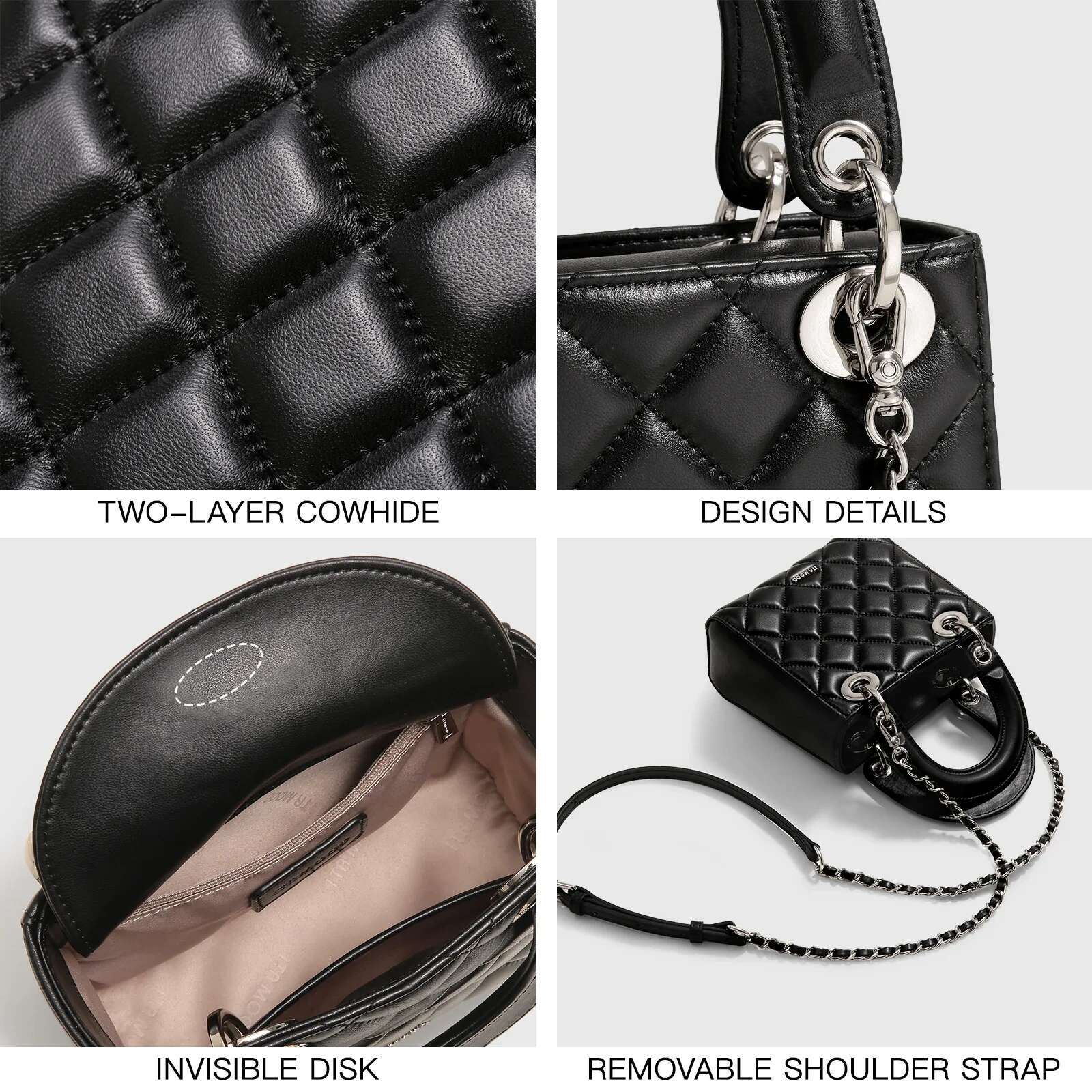 ITAMOOD Women Handbag 2024 Genuine Leather Lambskin Gge Handheld Shoulder Crossbody Bag Fashion Female Valentine's Day Gift