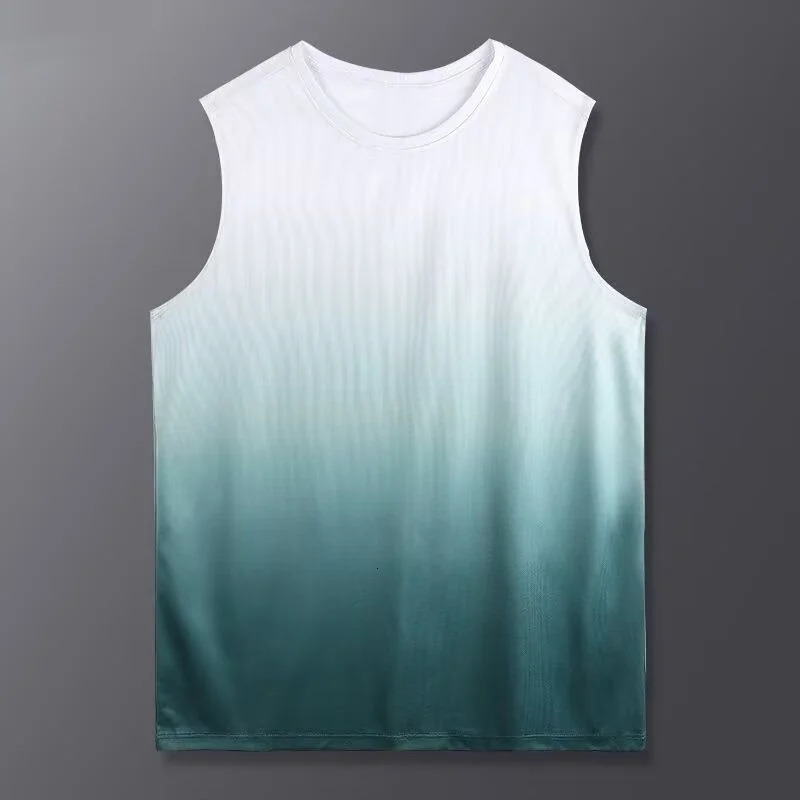 Summer Gradient 3D Print Tank Tops Mens Casual Streetwear Oversized Sleeveless Tank Top Bodybuilding Male Gym Vest Man Clothing 250320