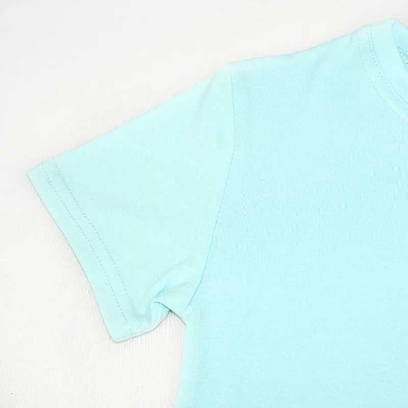 Baby girl T-shirt 6 to 9 12 18 24 months cotton short sleeved teenage boy T-shirt 13 14 years pink blue childrens clothingT250320