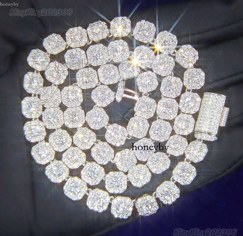 necklace moissanite chain Custom d Vvs Moissanite Dia Cuban k S Sier 8mm 12mm Large Tennis Chain