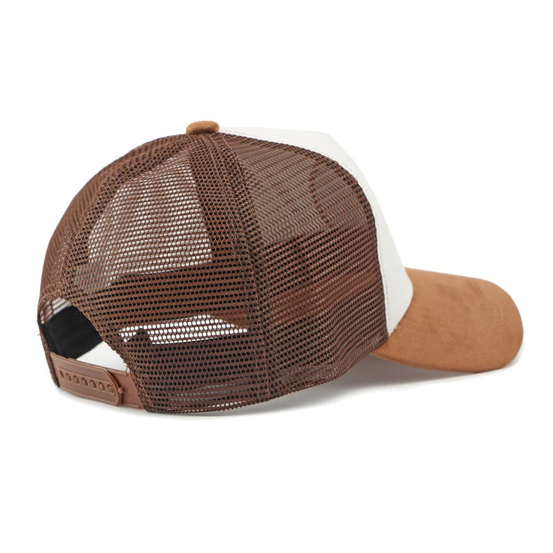 Neutral summer baseball cap with colorful blocking mesh ventilation and polyester neutral mesh sports duckbill cap 250319