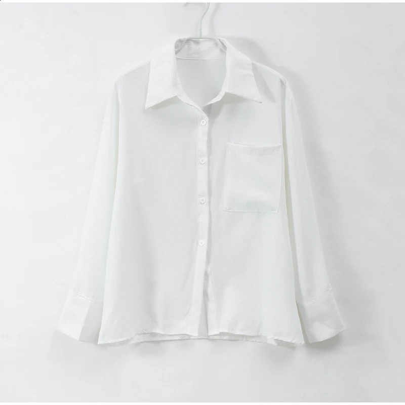 Casual Single Breasted Shirt Pockets Short Pant Suit For Women Elegant Lapel Long Sleeve 2 Piece Set Lady Simple Vacation Outfit 250319