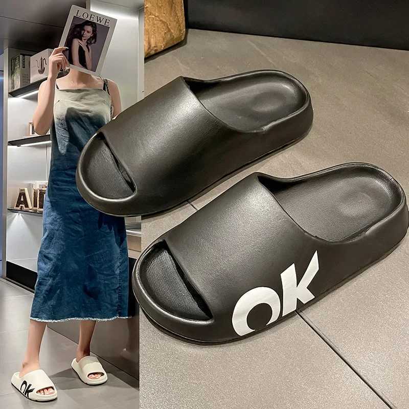 2025 Soft Thick Soled Slippers Wens Summer Fi Wear Slippers He Sandals Mens Beach Shoes Print OK Y250320