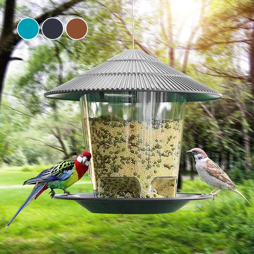 Plastic bird feeder transparent suspension peanut and nut feeding station outdoor garden seed food dispenser bracket container 250320