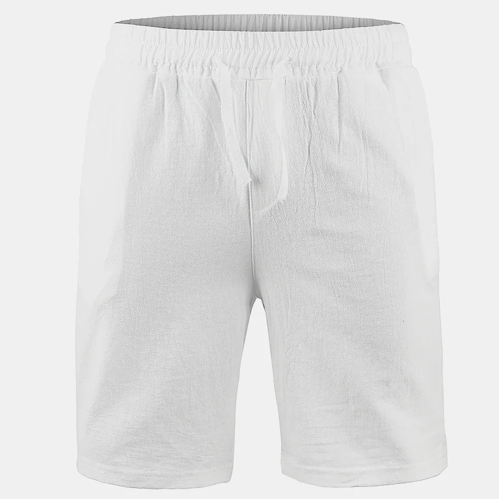 Mens Summer Cotton Linen Shorts Male lightweight Breathable Solid Color Linen Trousers Versatile Streetwear Short Pants 250320