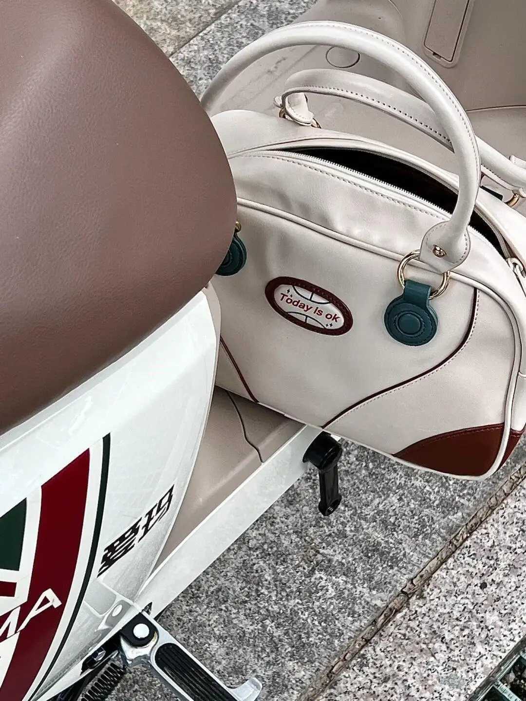 Womens shoulder support bowling bag American retro style portable college style backpack travel Y250319