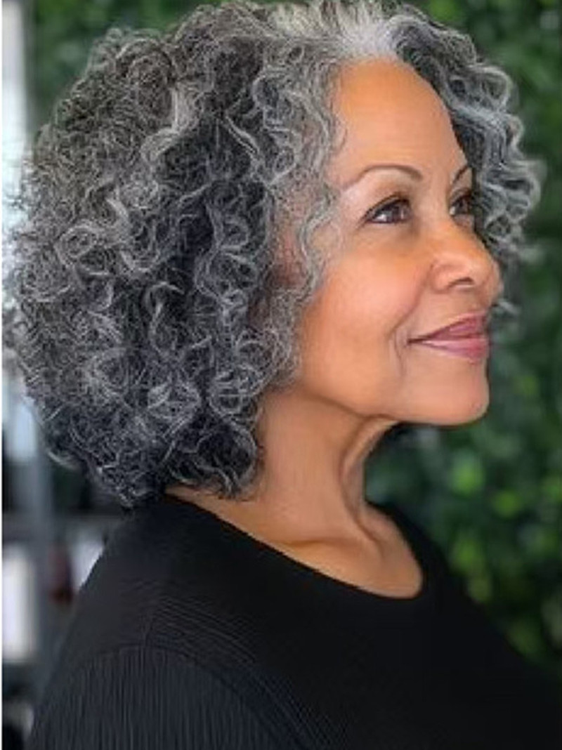 5x5 Hd Lace Raw virgin gray human hair wigs bob salt and pepper black mixed white deep curly short grey wigs softly celebrity style