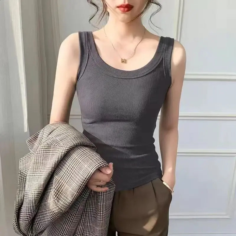 womens vest casual matching sleeveless top office basic spring trend fashionable 250319