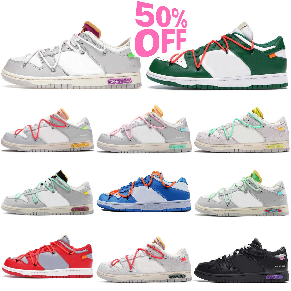 Designer Mens Womens The Lot 01- 50 Sports Shoes Luxury Retros White Black Panda Grey Green Fog Unc 07 19 Traisners Varsity Pure Platinum Grey Blue Authentic Sneakers