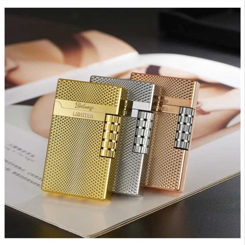Butane Inflation Gas Torch Lighter Stylish Cigarette Smoking Accessories Grinding Wheel Flint Flame Lighters Cool Gifts For MenC250319