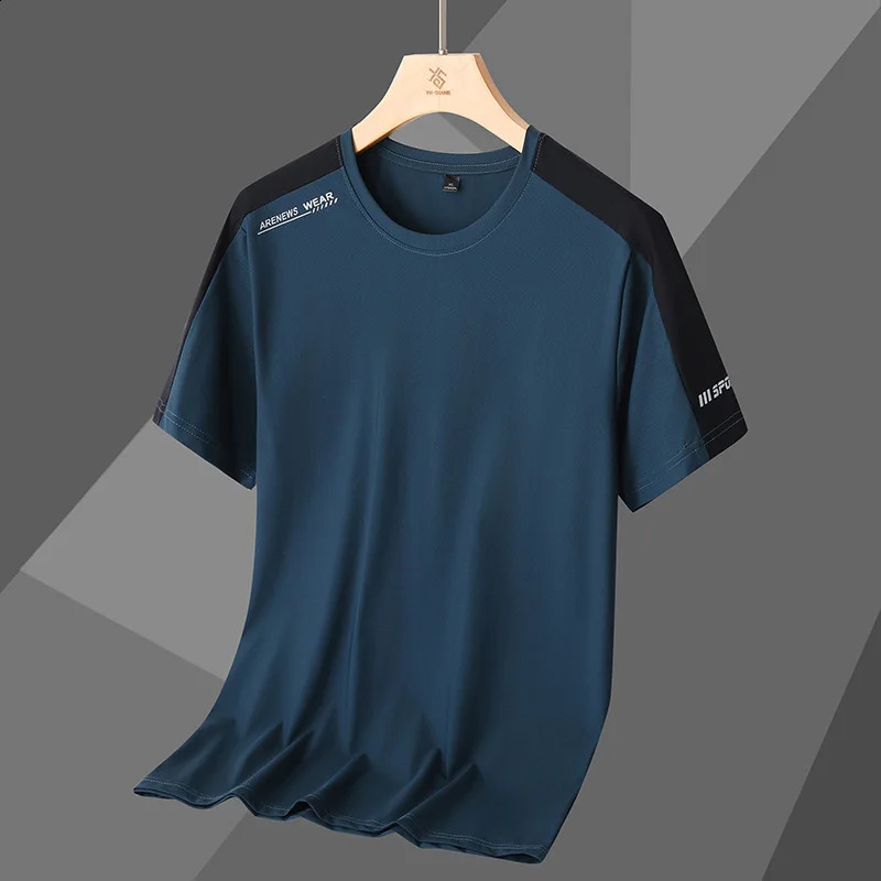 ice silk outdoor quick drying clothes women short sleeve T-shirt summer big sports casual thin men running fitness clothing 250319